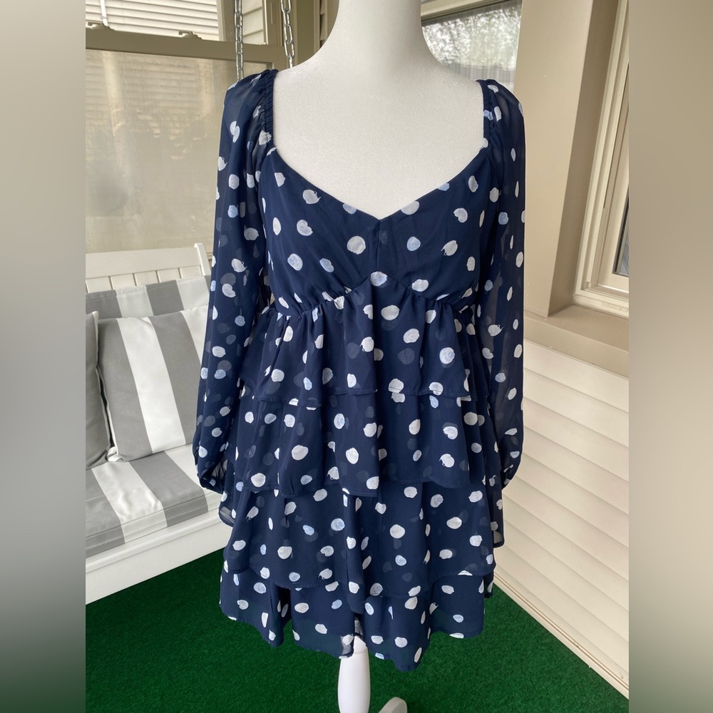 Abercrombie & Fitch Tiered Mini Polka Dot Dress